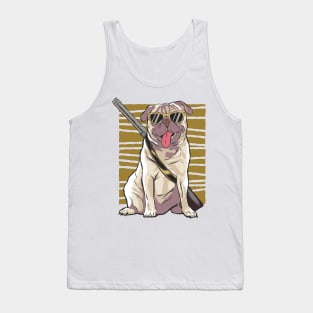 Armed Pug / Dog with Gun Tank Top